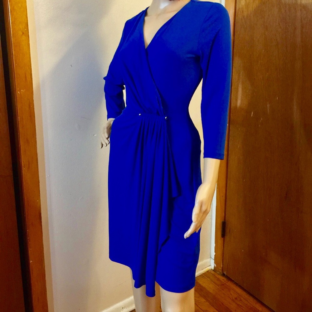 Sexy Royal Blue Michael Kors Faux Wrap Dre…